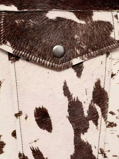 Cow Print Faux Fur Shirt-Style Jacket