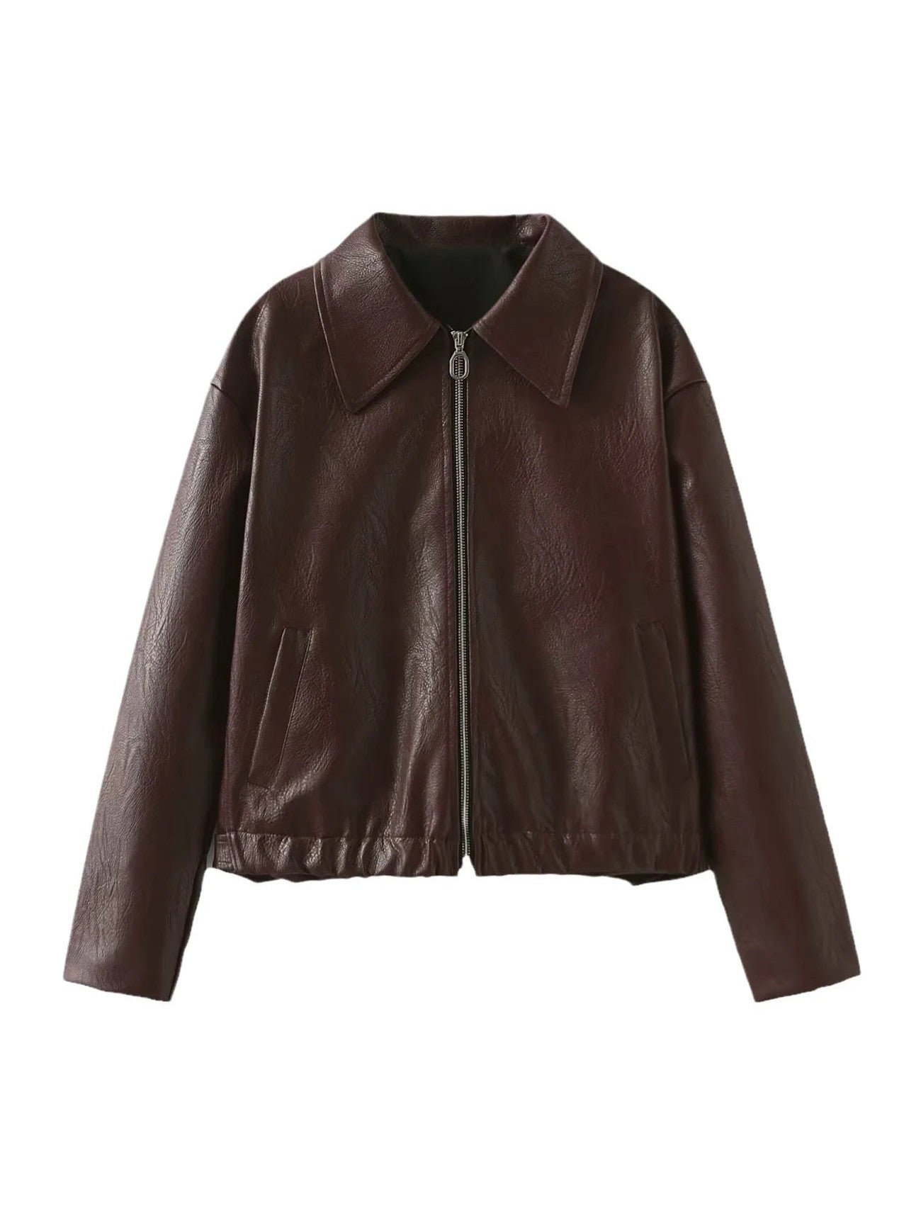 Cara Lapel Leather Biker Jacket